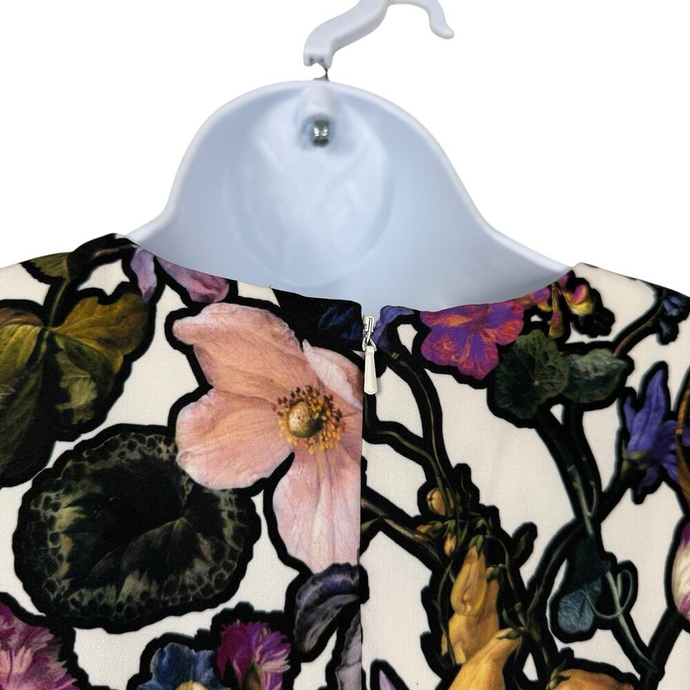 Cynthia Rowley Dress Womens 8 Multicolor Dark Florals Romantic Feminine Pencil - Picture 7 of 13